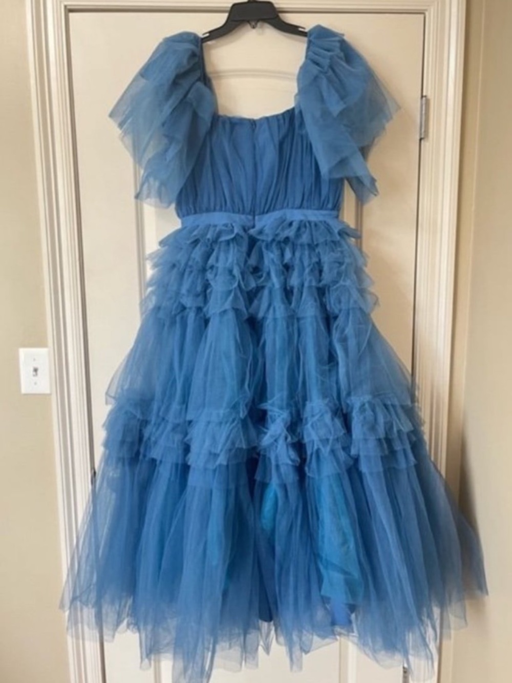 Ivy City Co Blue Tiered Tulle Ball Gown - Picture 3 of 3